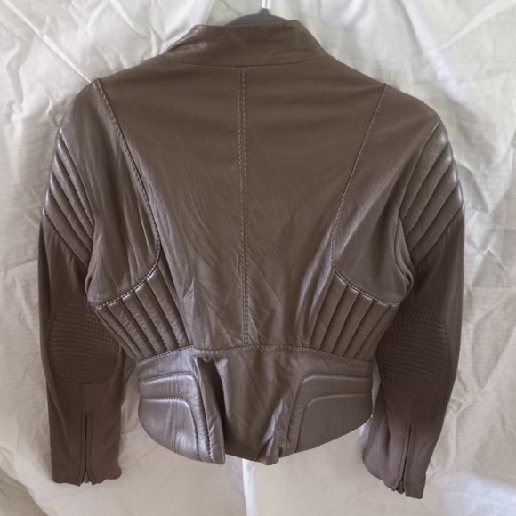 BCBG MaxAzria Brown moto Jacket Large - Picture 2 of 5